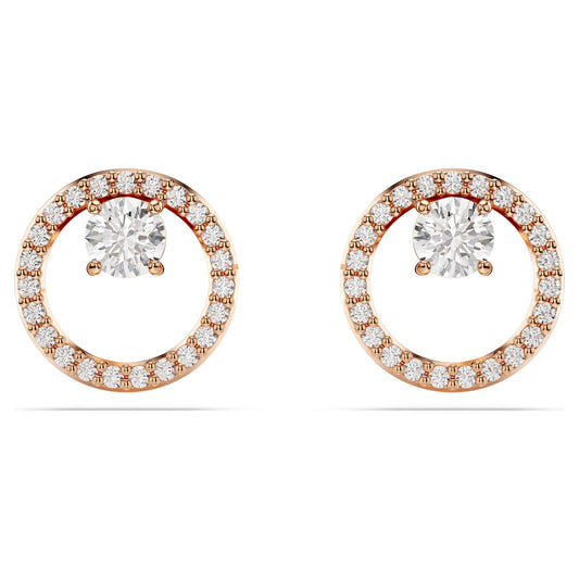 Swarovski Jewelry Constella stud earrings Round cut, White, Rose gold-tone plated 5692263