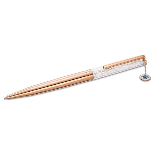 Crystalline ballpoint pen Evil eye, Rose gold tone, Rose gold-tone plated