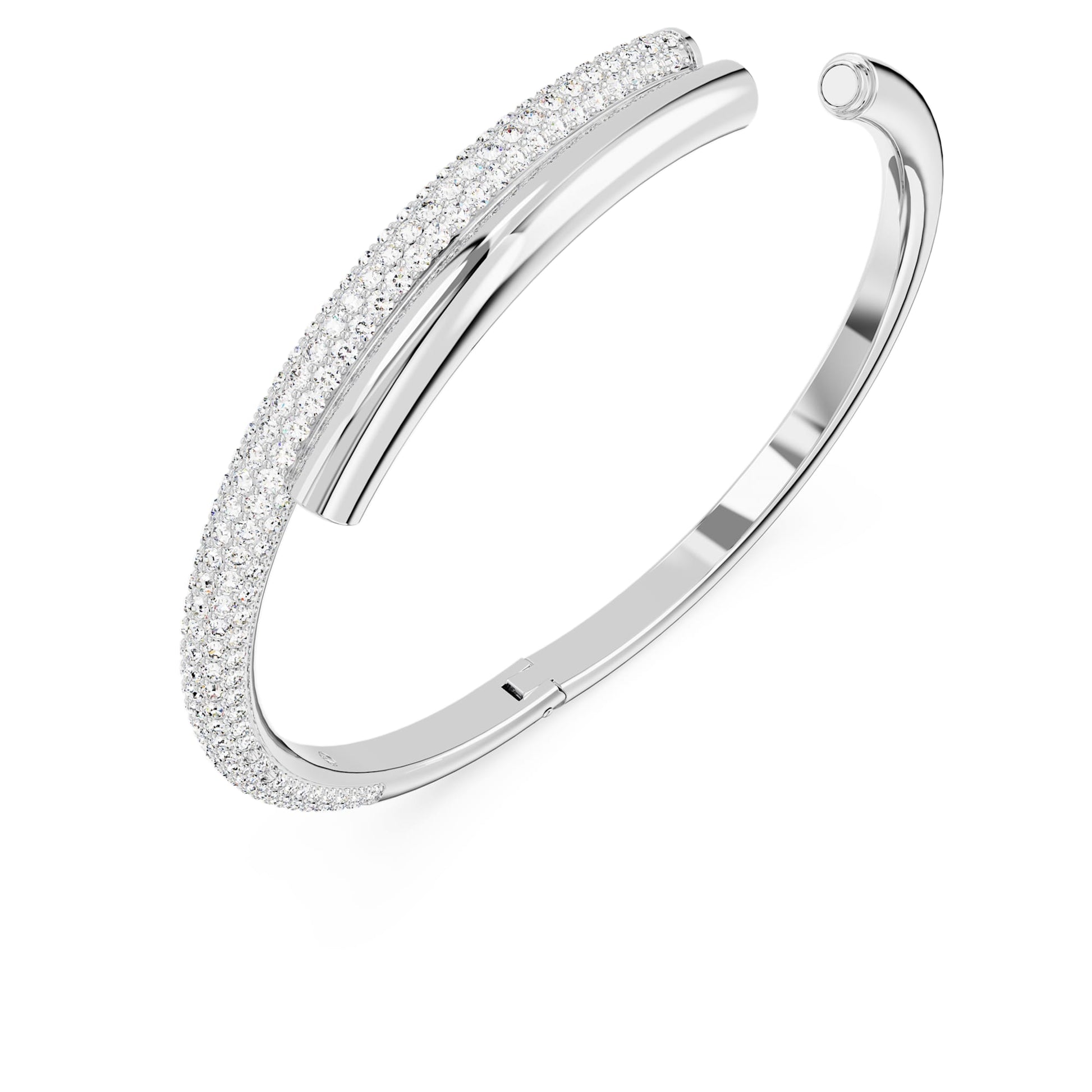 Swarovski Jewelry Dextera bangle  Magnetic closure, White, Rhodium plated 5670252