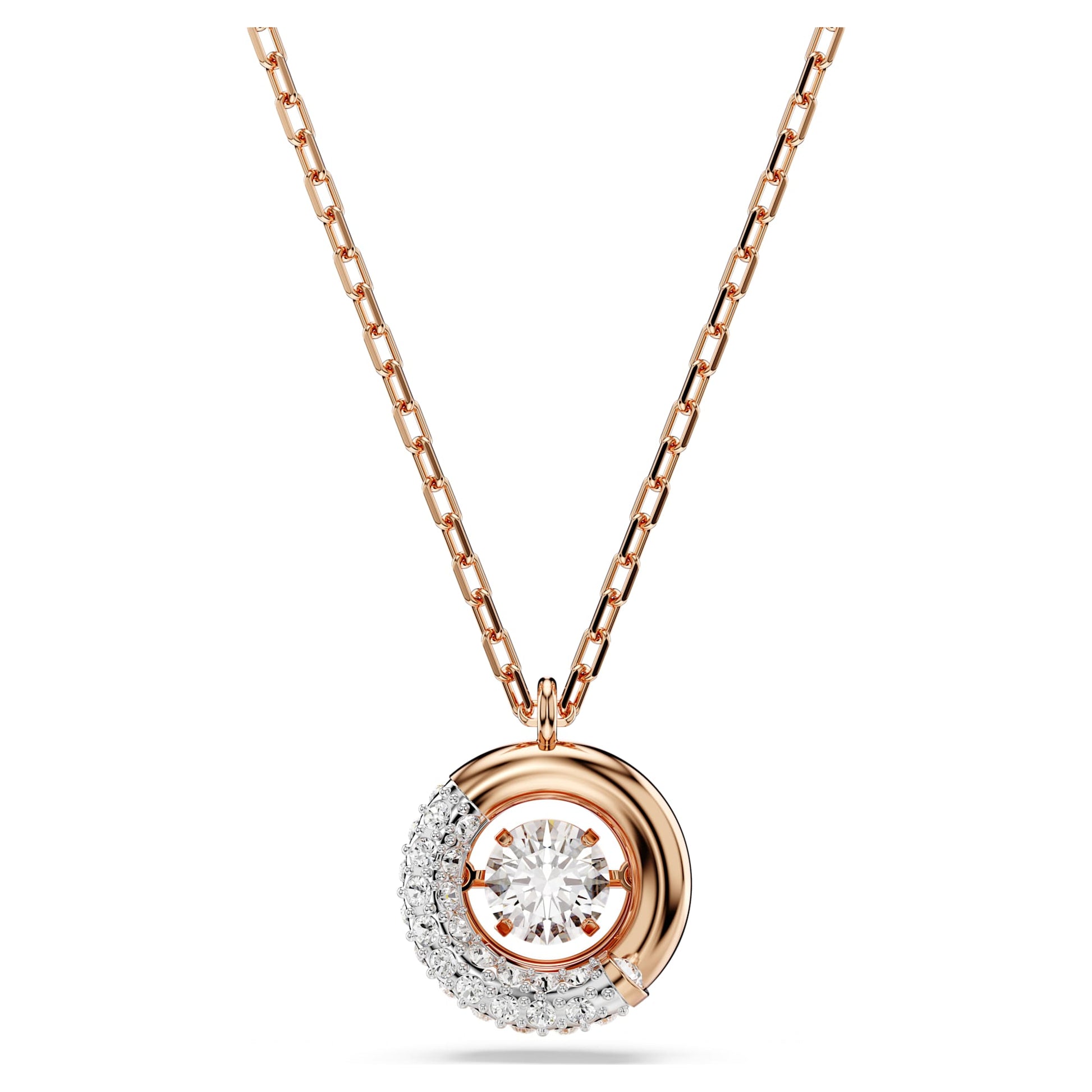 Swarovski Jewelry Dextera pendant  Round cut, White, Rose gold-tone plated 5692257