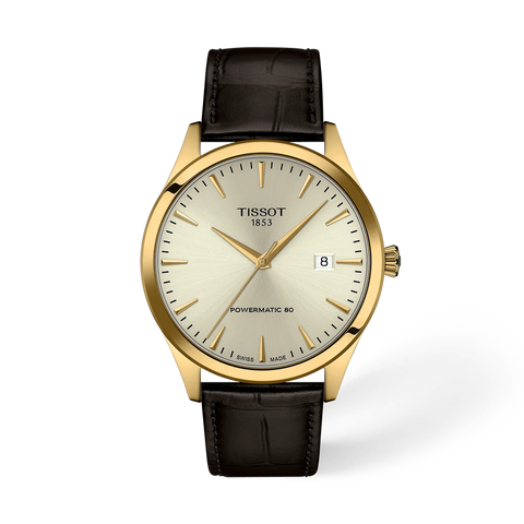Tissot Classic Dream 40mm T158.407.36.261.00 with ivory dial and brown leather strap