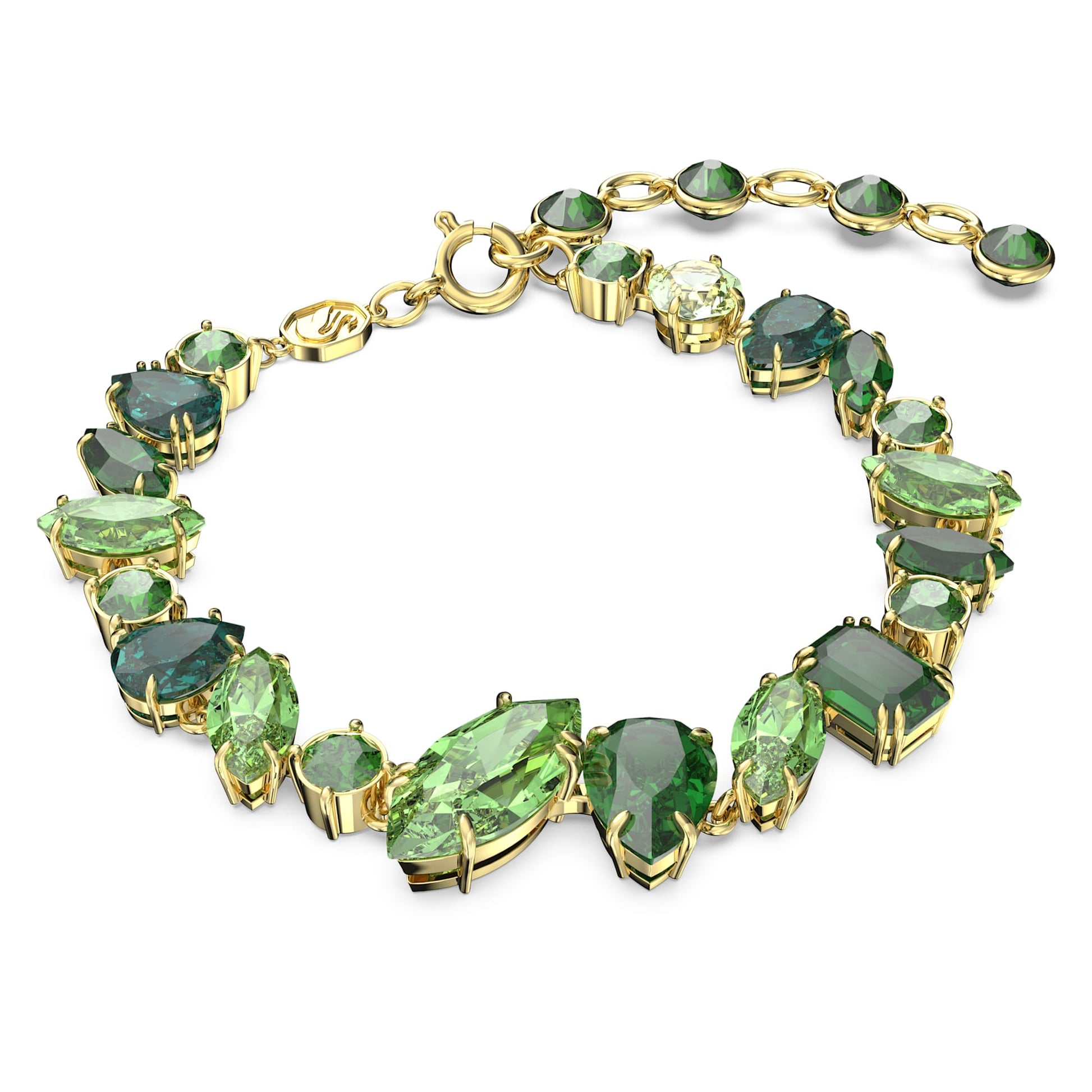 Swarovski Jewelry Gema bracelet Mixed cuts, Green, Gold-tone plated 5652822