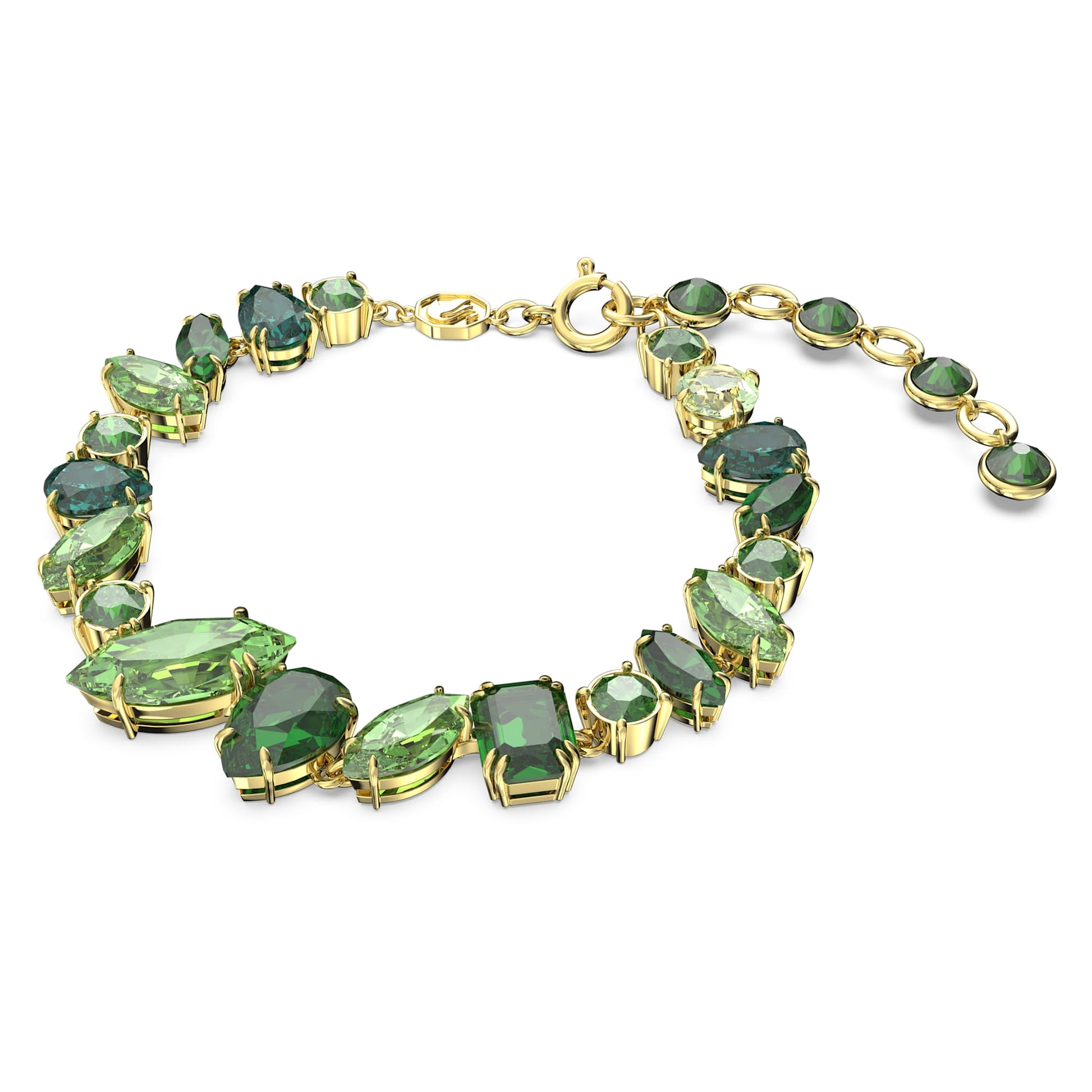 Swarovski Jewelry Gema bracelet Mixed cuts, Green, Gold-tone plated 5652822