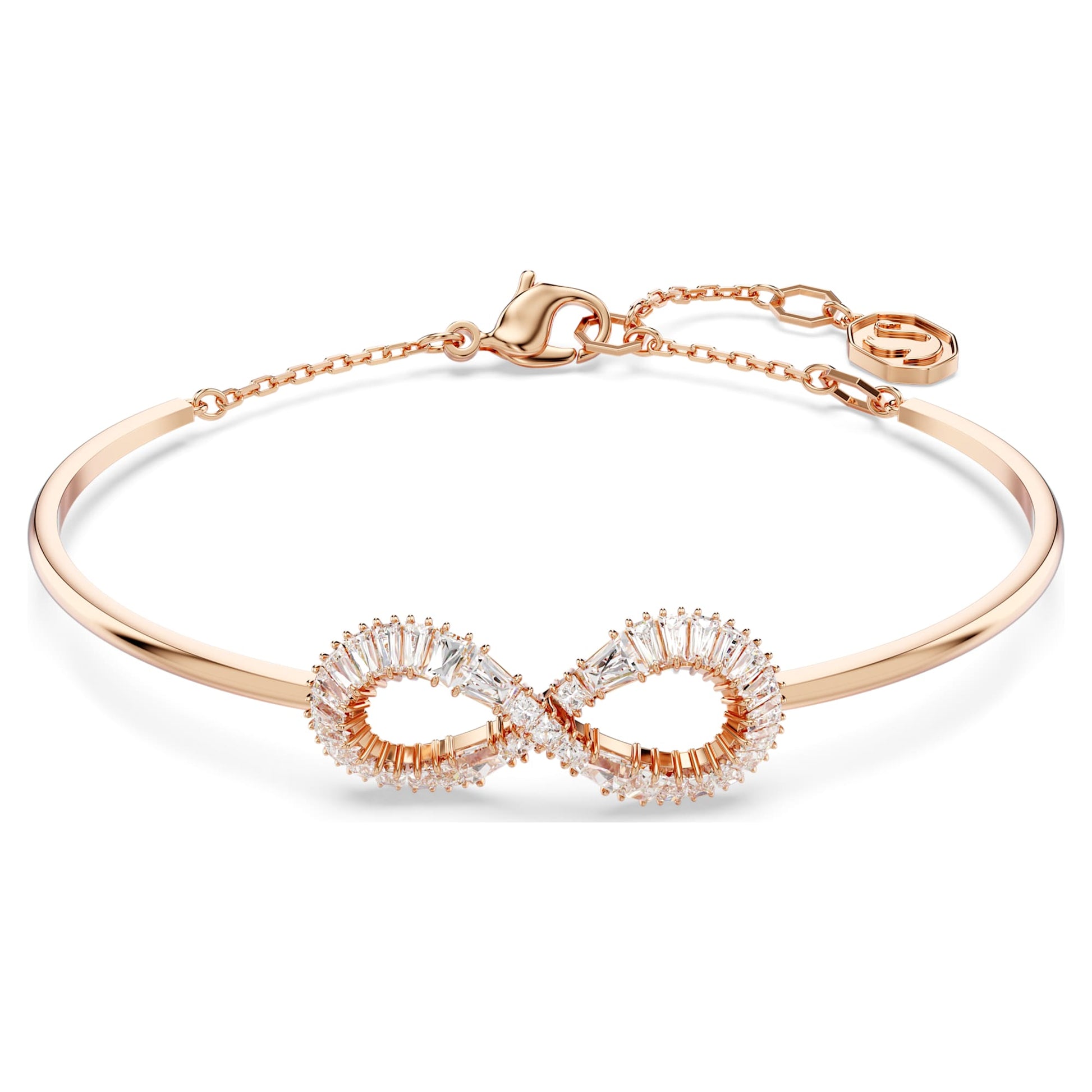 Swarovski Jewelry Hyperbola bangle  Infinity, White, Rose gold-tone plated 5679443