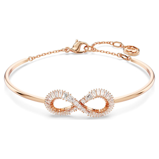 Swarovski Jewelry Hyperbola bangle  Infinity, White, Rose gold-tone plated 5679443