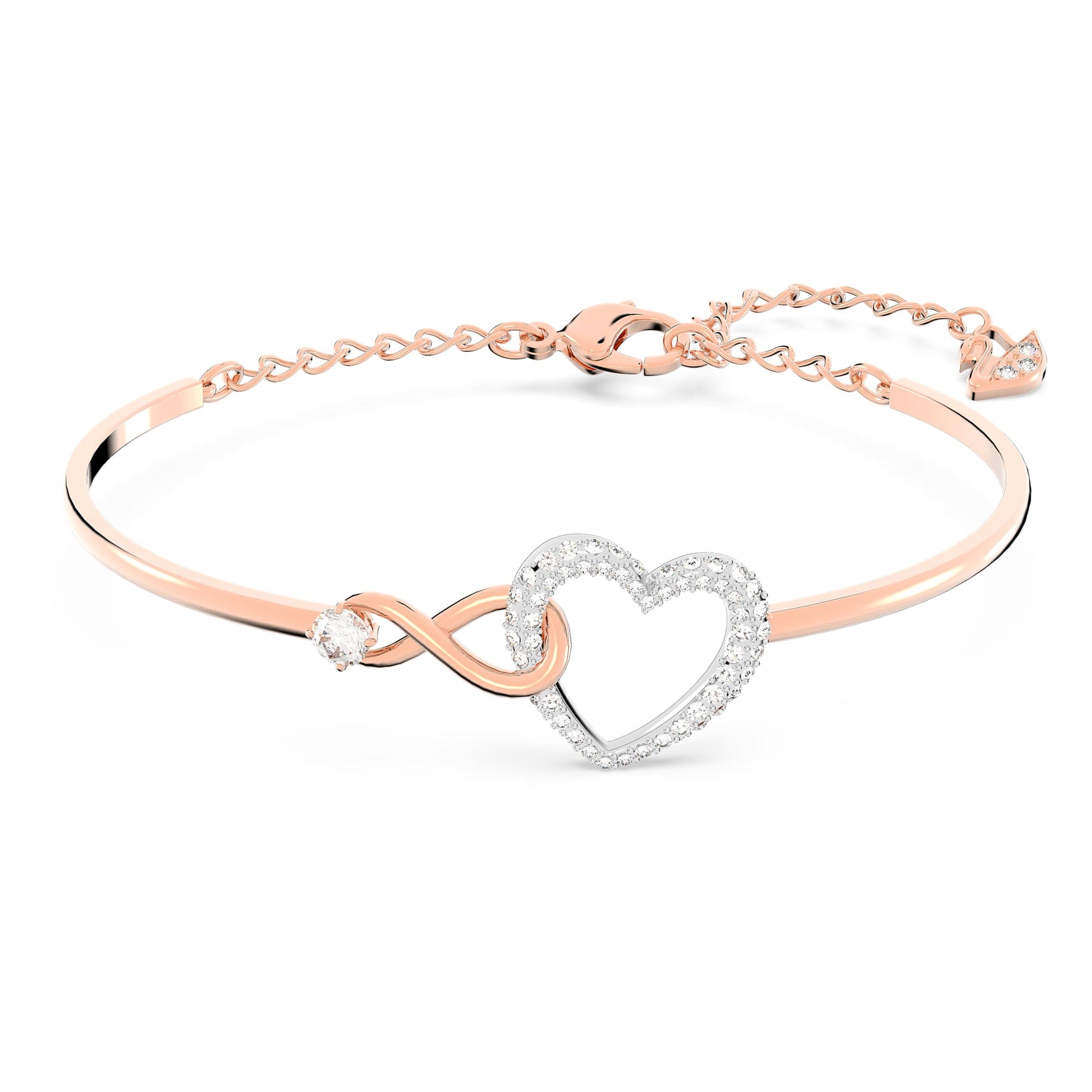 Swarovski Jewelry Hyperbola bangle Infinity and heart, White, Mixed metal finish 5518869