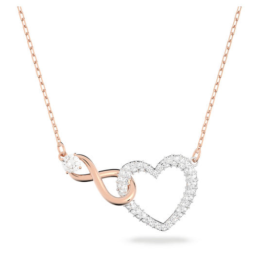 Swarovski Jewelry Hyperbola necklace Infinity and heart, White, Mixed metal finish 5518865