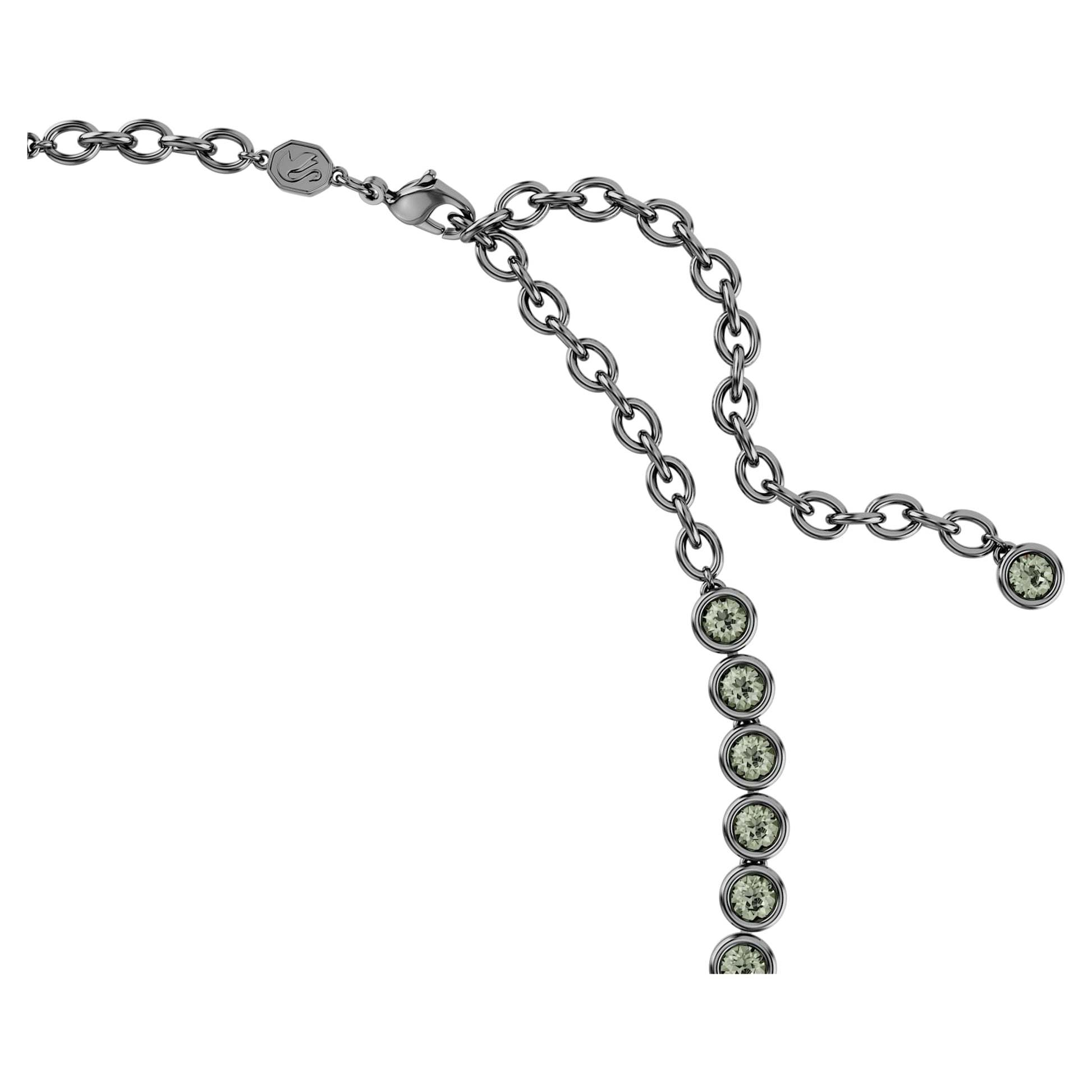 Swarovski Jewelry Imber Tennis necklace  Round cut, Gray, Ruthenium plated 5682593