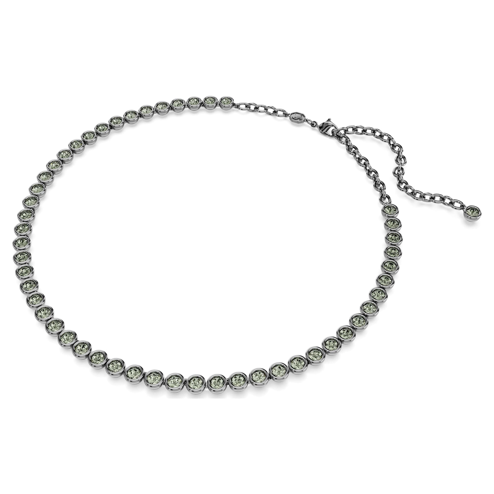 Swarovski Jewelry Imber Tennis necklace  Round cut, Gray, Ruthenium plated 5682593