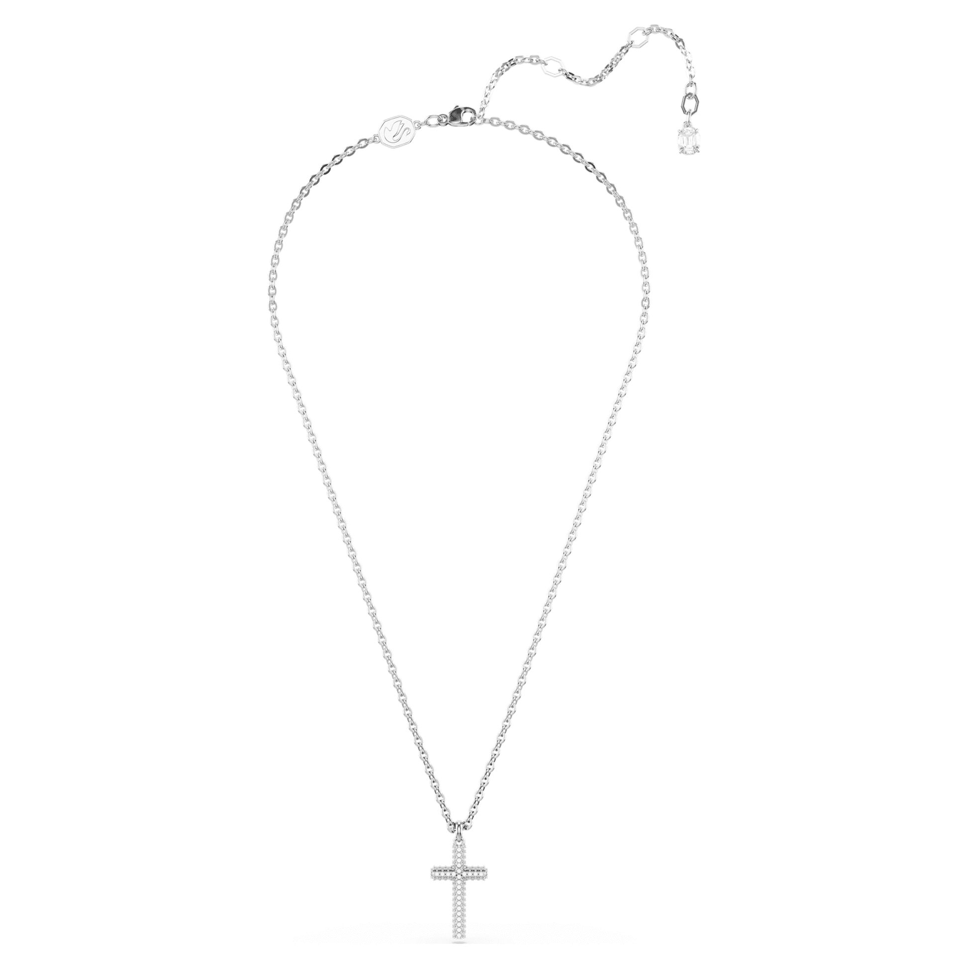 Swarovski Jewelry Insigne pendant Pavé, Cross, White, Rhodium plated 5675577