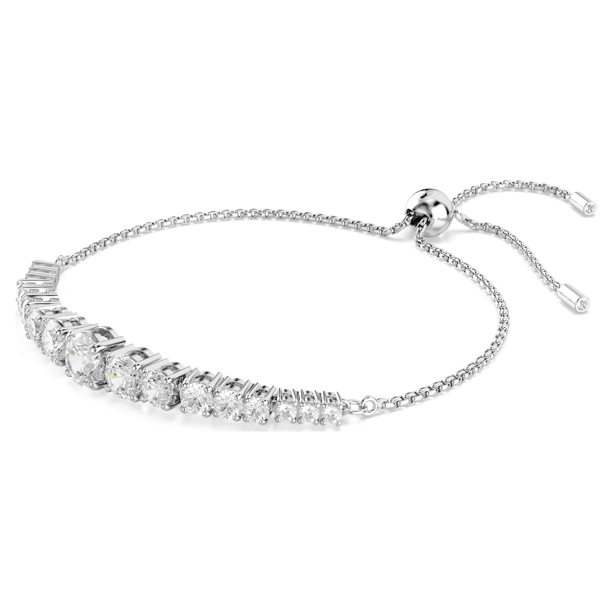 Swarovski Matrix bracelet Gradient of round cuts, White, Rhodium plated 5690677