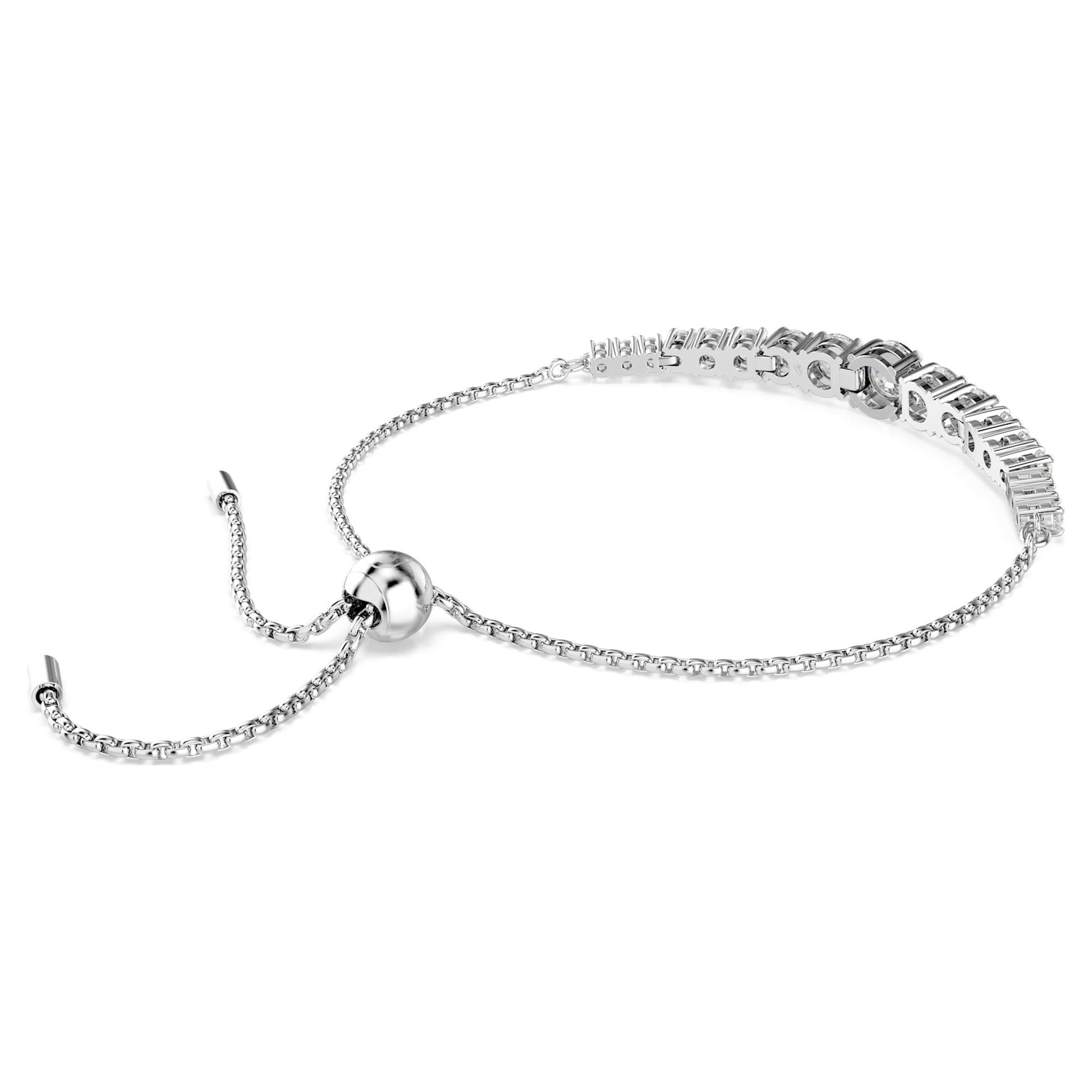 Swarovski Matrix bracelet Gradient of round cuts, White, Rhodium plated 5690677