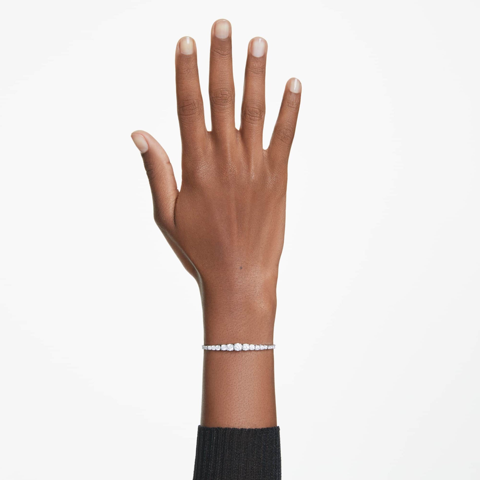 Swarovski Matrix bracelet Gradient of round cuts, White, Rhodium plated 5690677