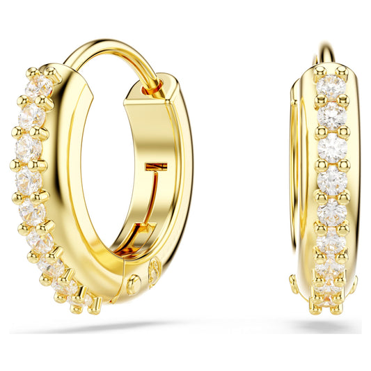 Swarovski Jewelry Matrix hoop earrings Round cut, White, Gold-tone plated 5697228