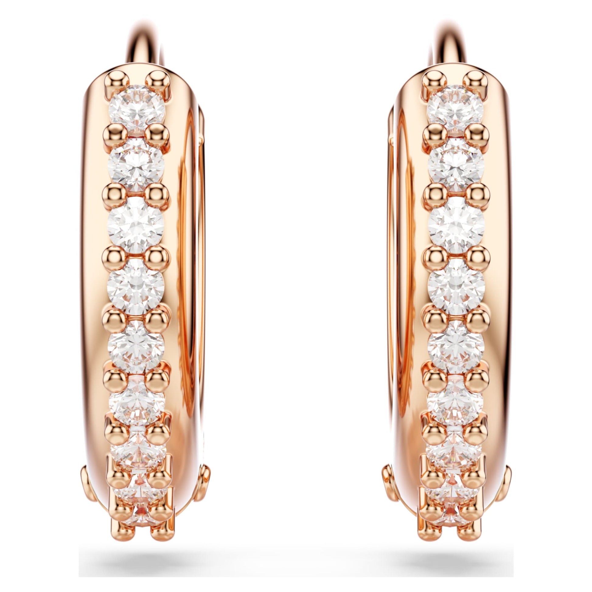 Swarovski Jewelry Matrix hoop earrings Round cut, White, Rose gold-tone plated 5690669