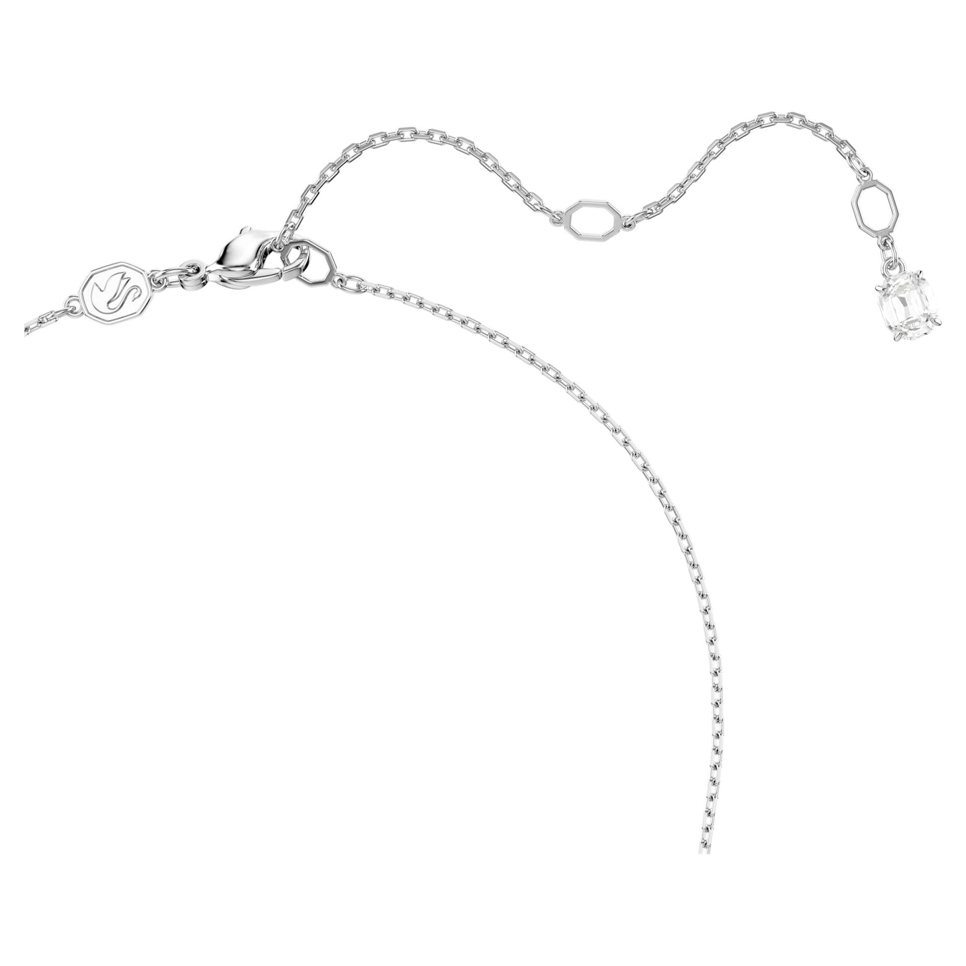 Swarovski Matrix necklace Gradient of round cuts, White, Rhodium plated 5705396