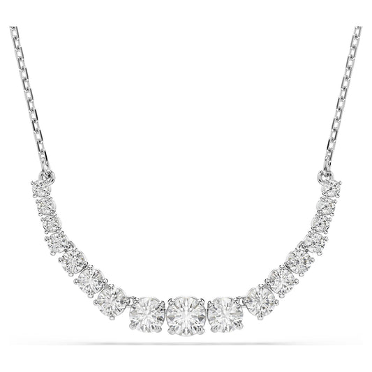 Swarovski Matrix necklace Gradient of round cuts, White, Rhodium plated 5705396