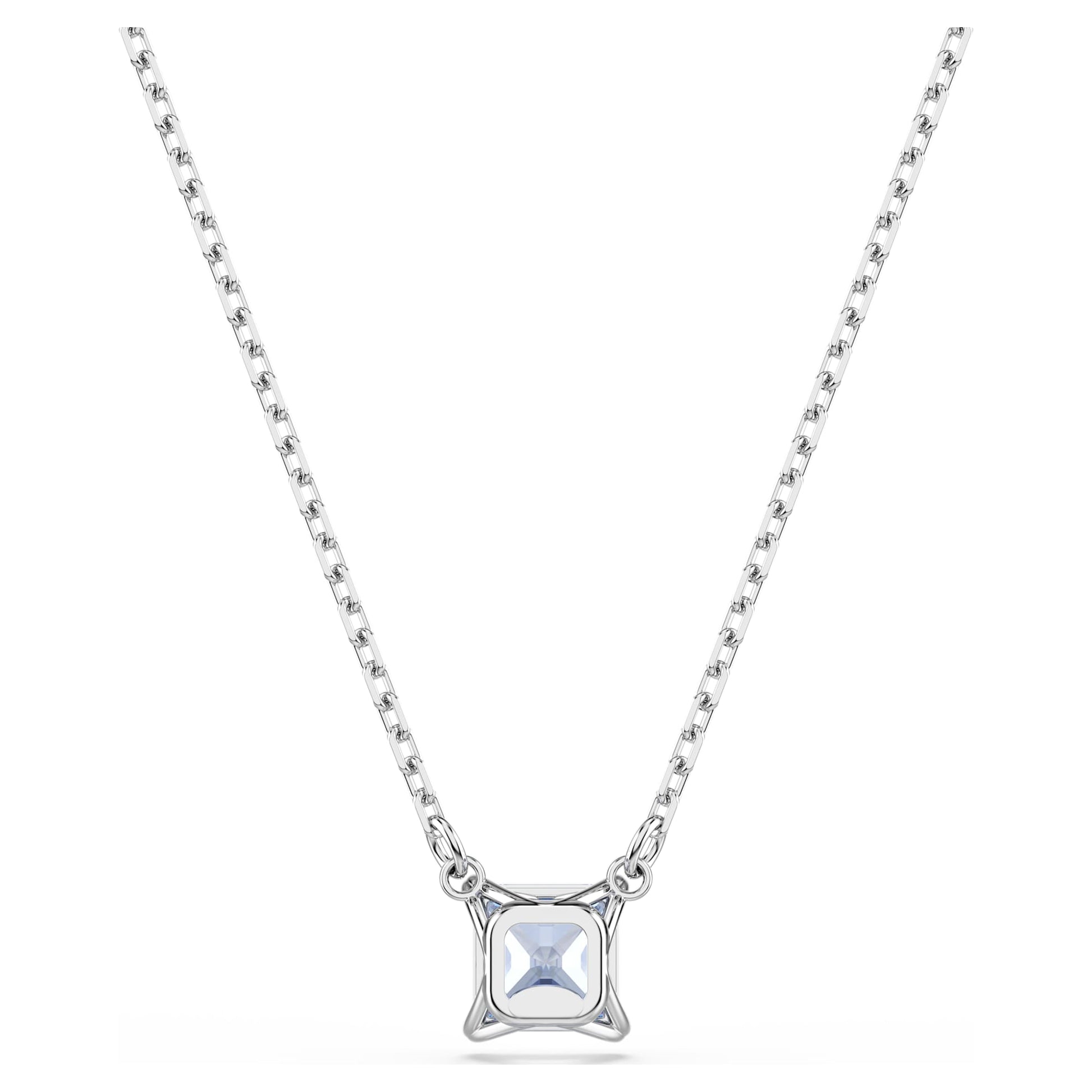 Swarovski Matrix pendant Square cut, Blue, Rhodium plated 5723568