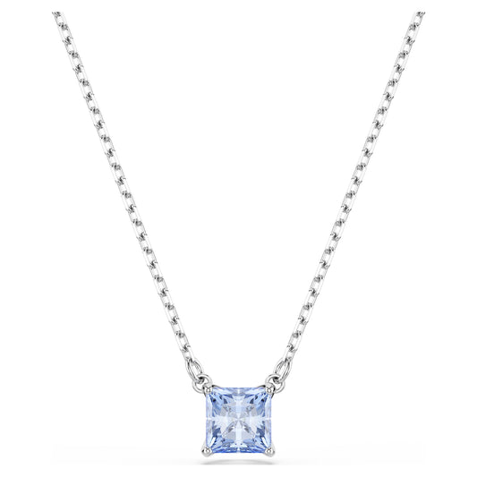 Swarovski Matrix pendant Square cut, Blue, Rhodium plated 5723568