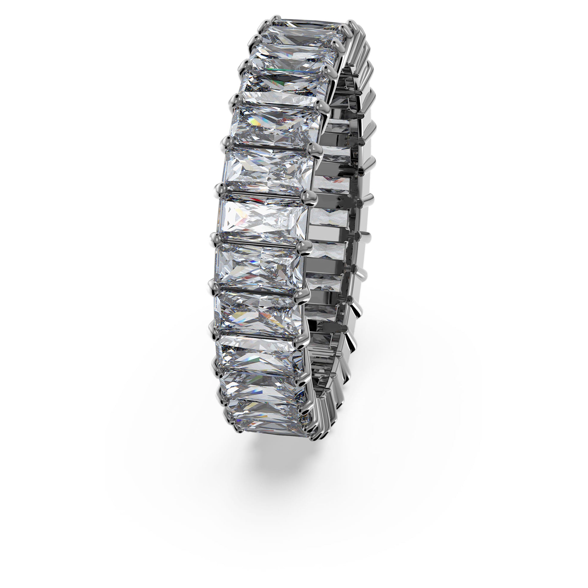 Swarovski Jewelry Matrix ring  Baguette cut, Gray, Ruthenium plated 5661469