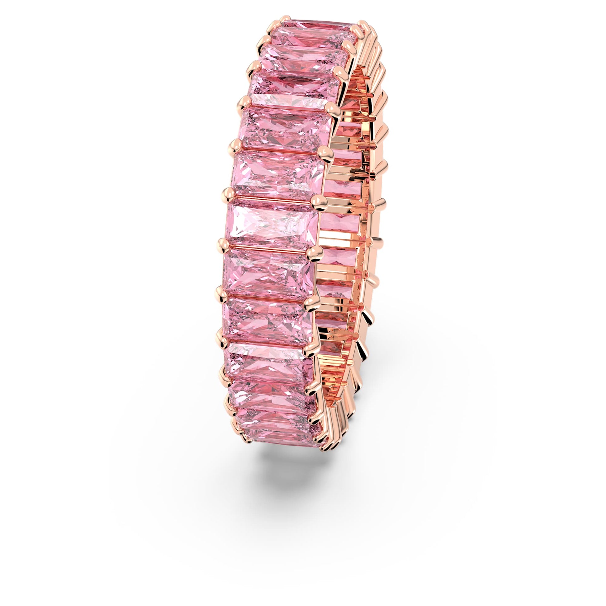 Swarovski Jewelry Matrix ring  Baguette cut, Pink, Rose gold-tone plated 5648288