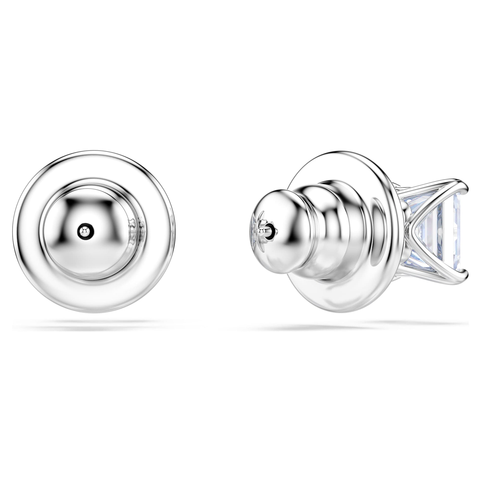 Swarovski Matrix stud earrings Square cut, Blue, Rhodium plated 5723561