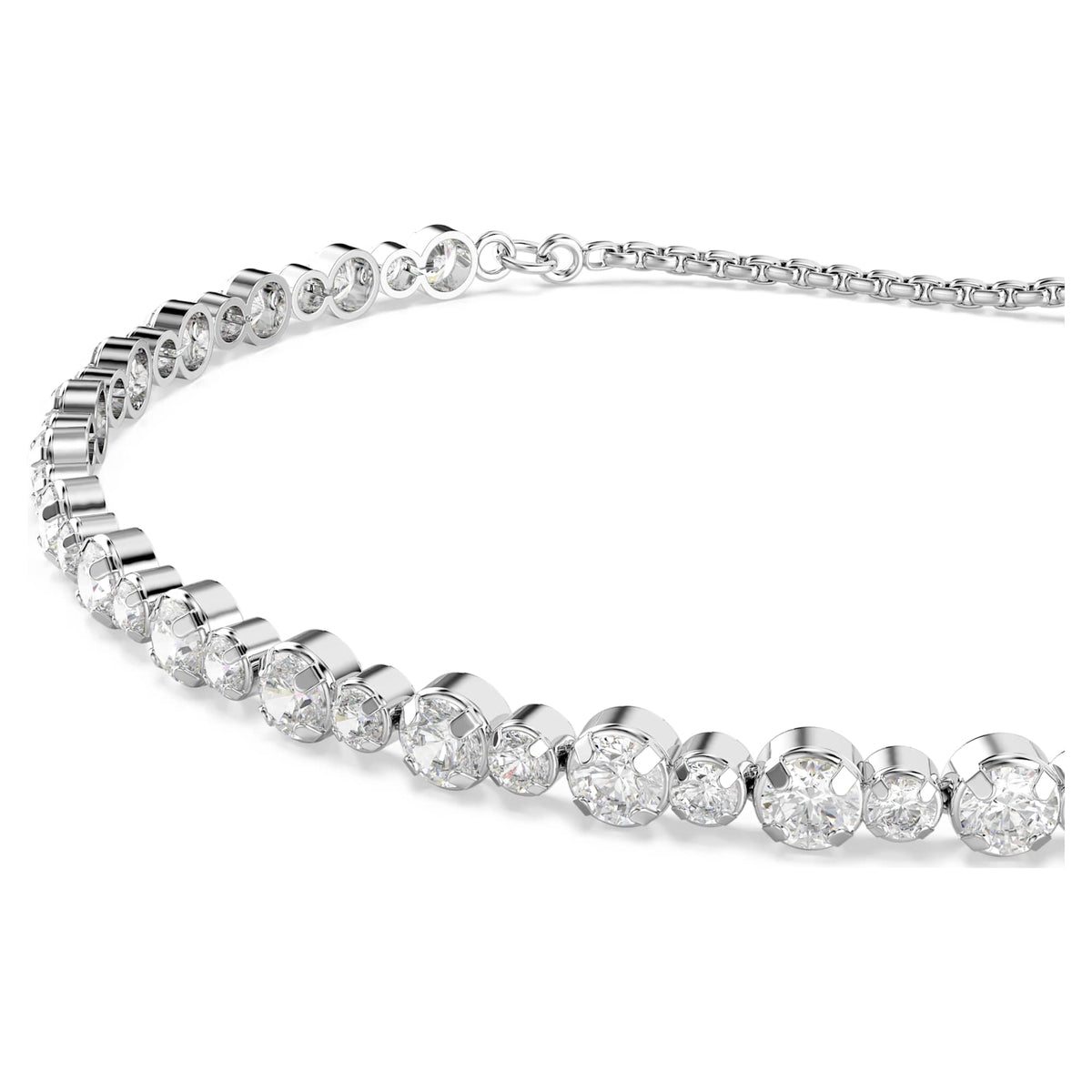 5705604 Matrix Tennis bracelet Mixed round cuts, White, Rhodium plated – WatchIt US