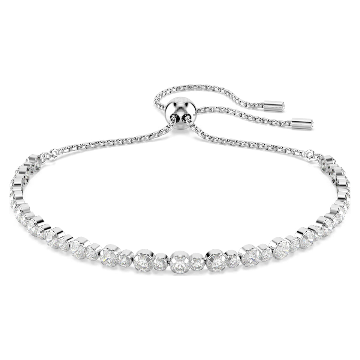 5705604 Matrix Tennis bracelet Mixed round cuts, White, Rhodium plated – WatchIt US