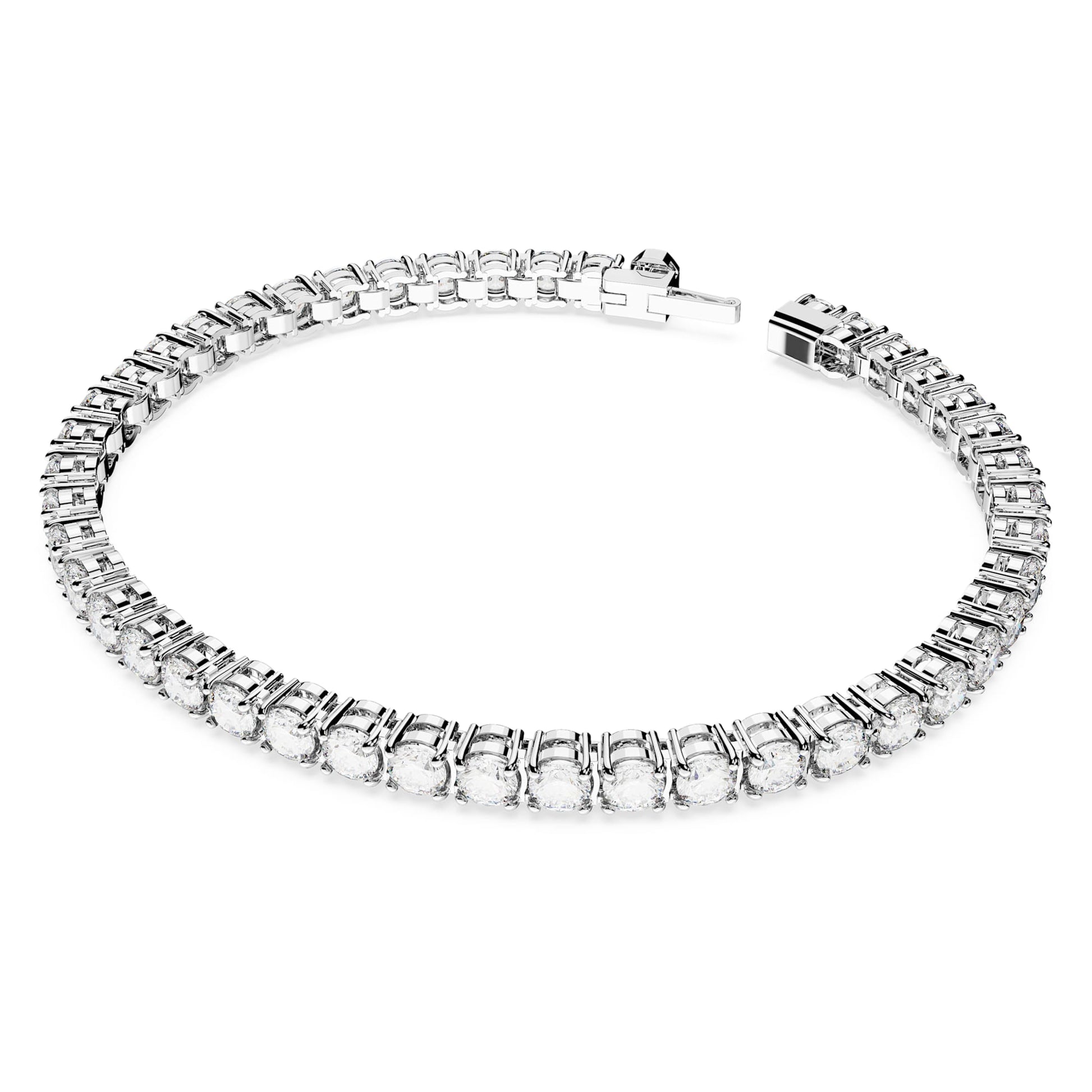 Swarovski Jewelry Matrix Tennis bracelet  Round cut, White, Rhodium plated 5648937