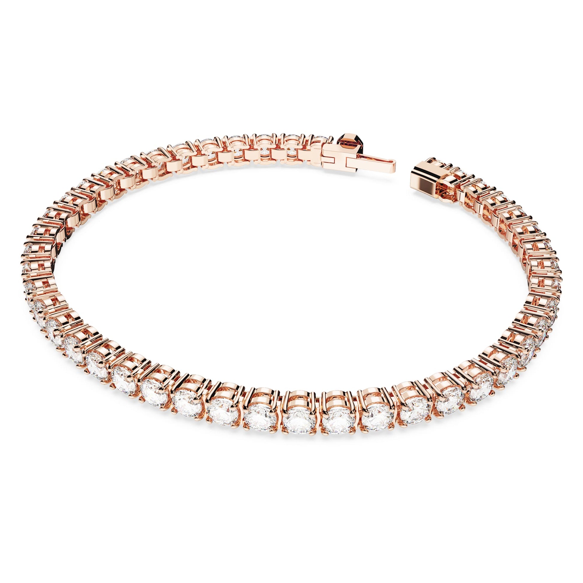 Swarovski Jewelry Matrix Tennis bracelet  Round cut, White, Rose gold-tone plated 5657661