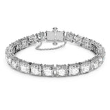 Swarovski Jewelry Matrix Tennis bracelet Square cut, Small, White, Rhodium plated 5599202