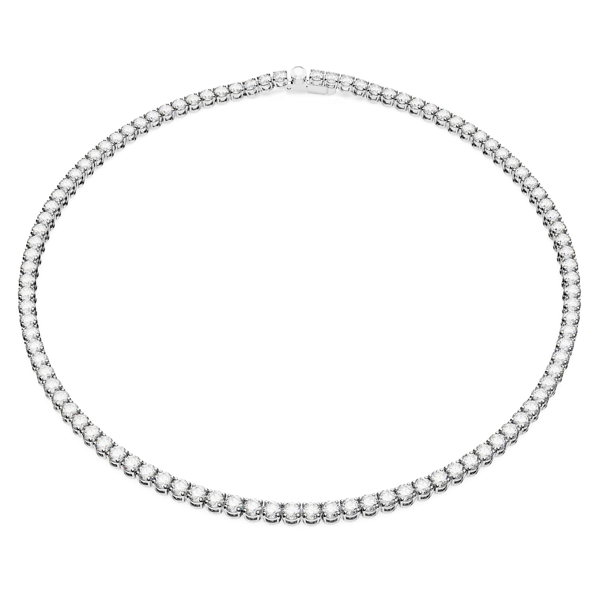 Swarovski Jewelry Matrix Tennis necklace Round cut, White, Rhodium plated 5681796