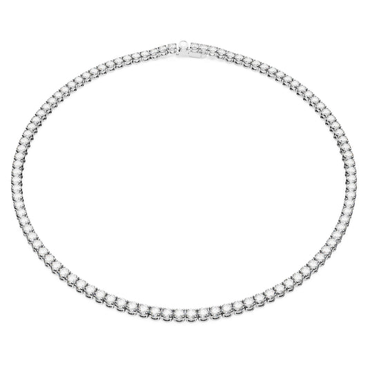 Swarovski Jewelry Matrix Tennis necklace Round cut, White, Rhodium plated 5681796