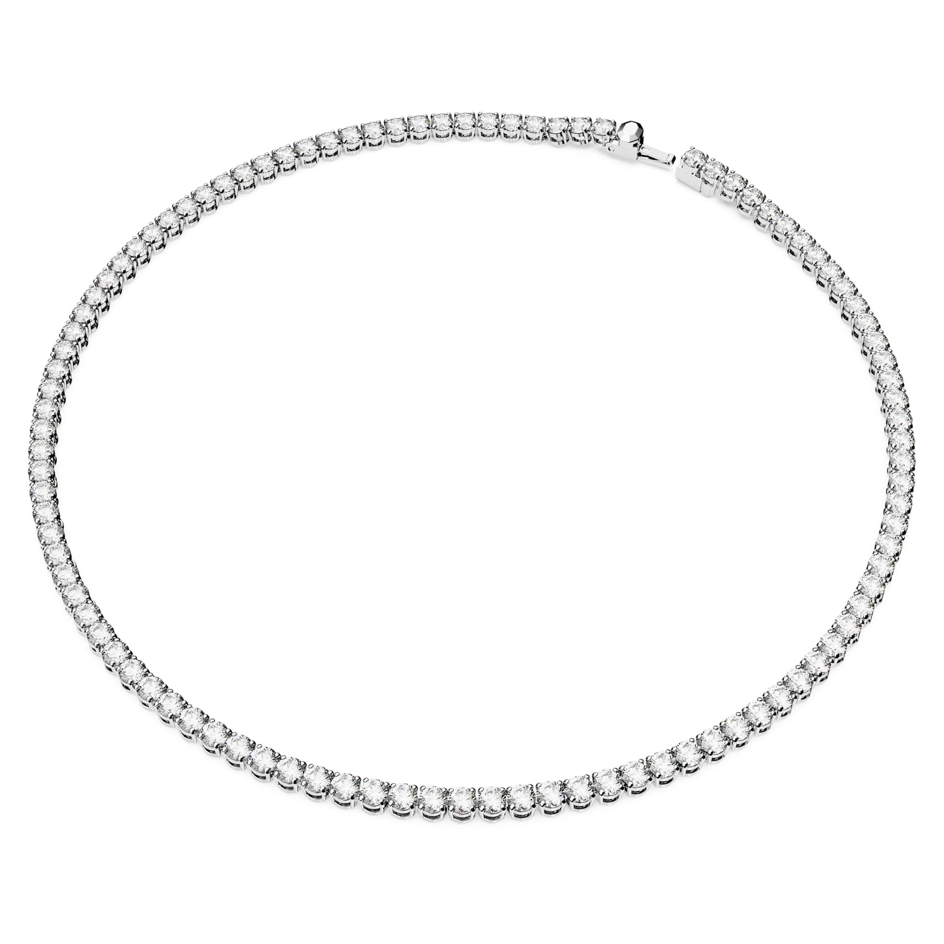 Swarovski Jewelry Matrix Tennis necklace Round cut, White, Rhodium plated 5681796