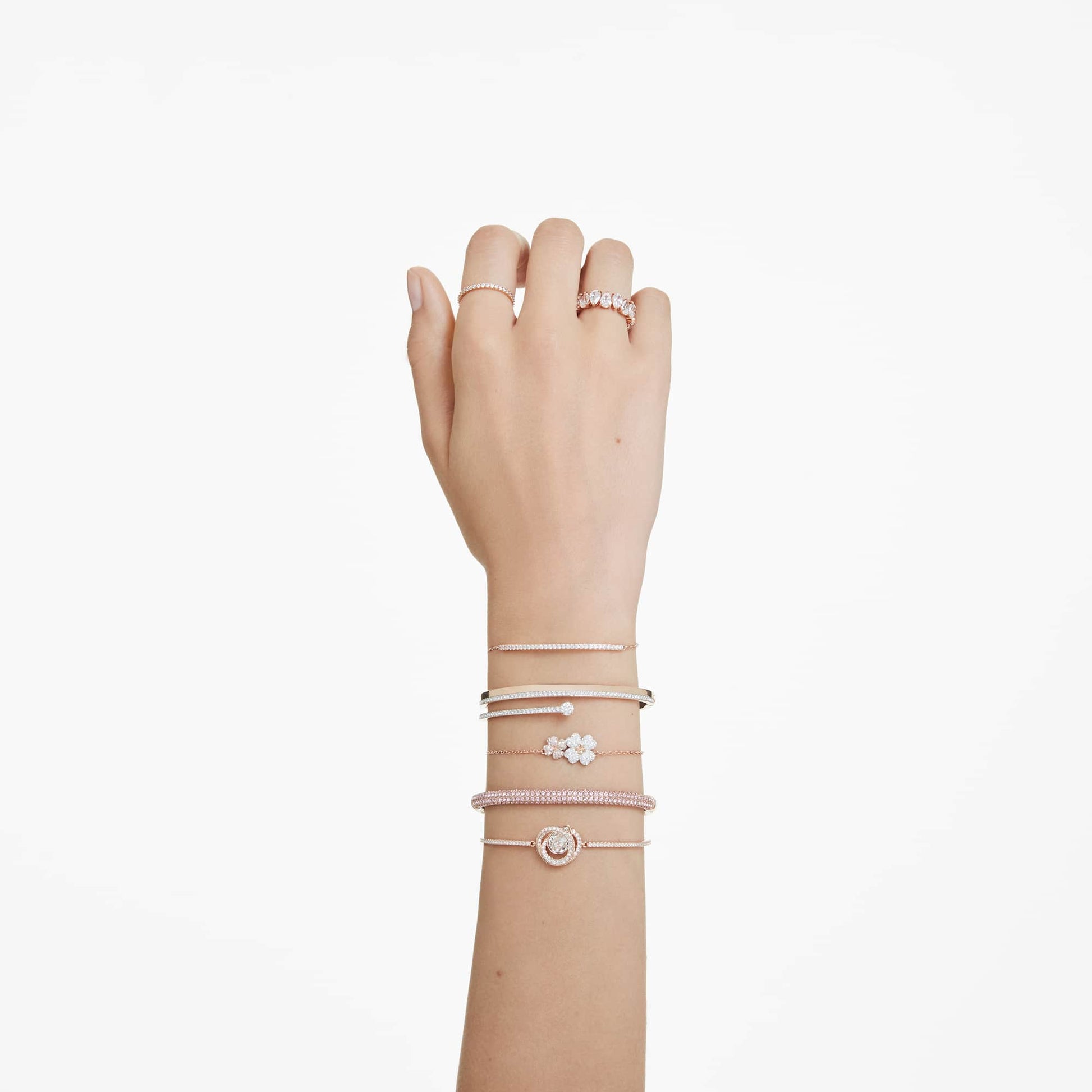 Swarovski Matrix Vittore ring Pear cut, White, Rose gold-tone finish 5690091