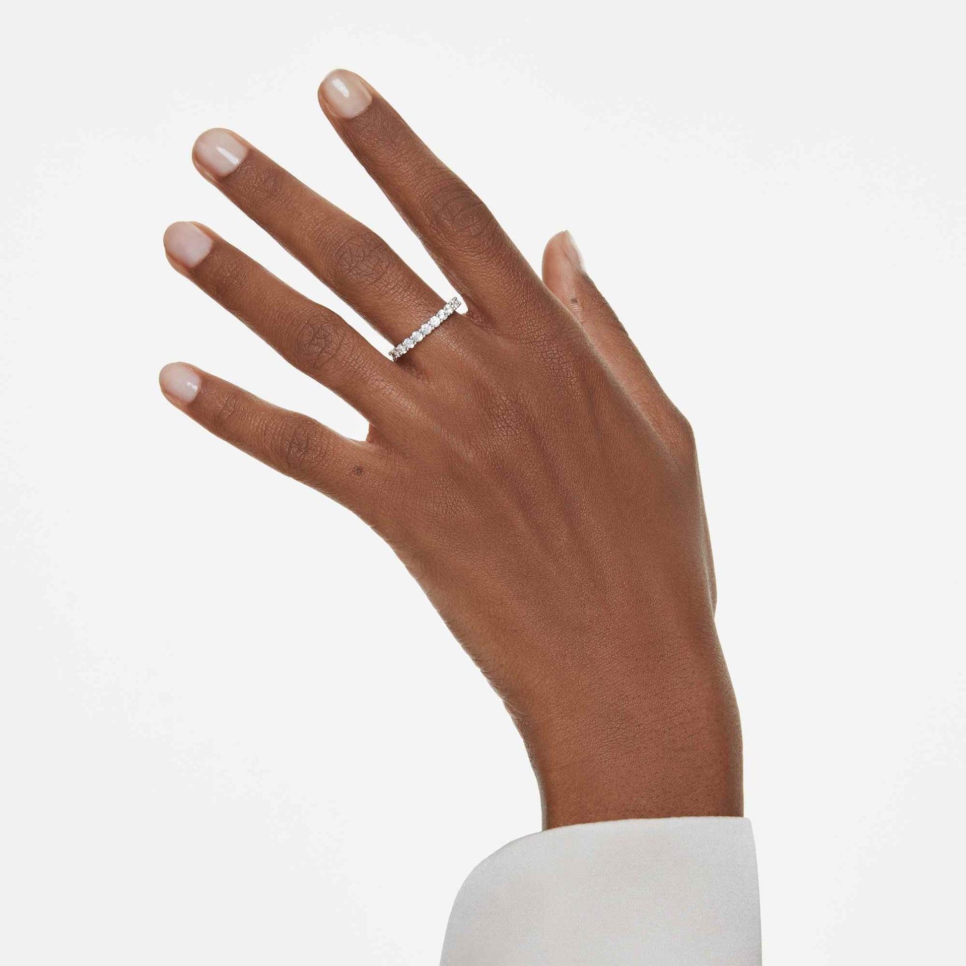 Swarovski Matrix Vittore ring Round cut, White, Silver-tone finish 5705604