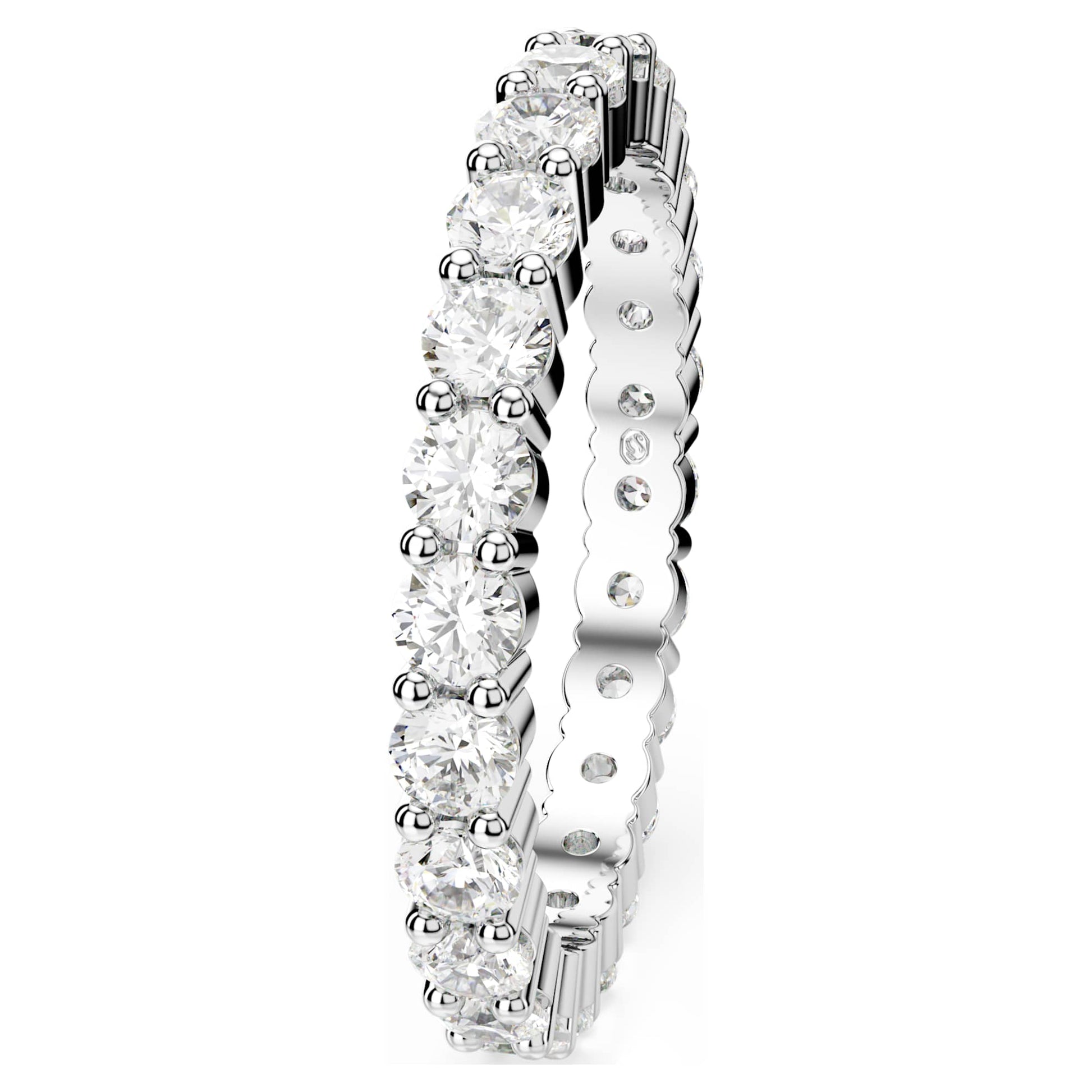 Swarovski Matrix Vittore ring Round cut, White, Silver-tone finish 5705605