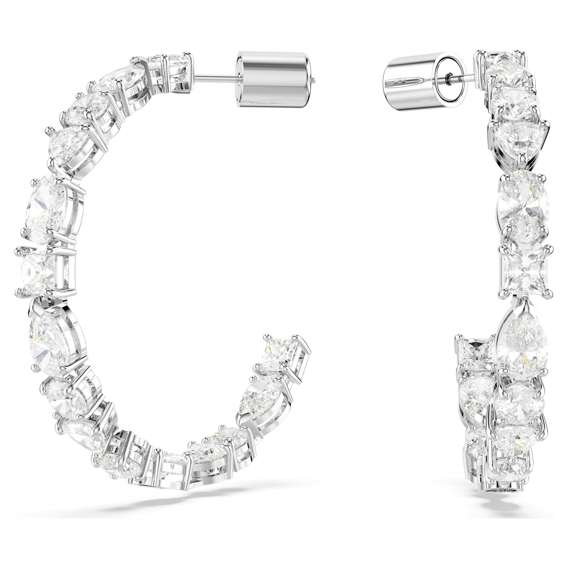 Swarovski Jewelry Mesmera hoop earrings  Mixed cuts, White, Rhodium plated 5672834