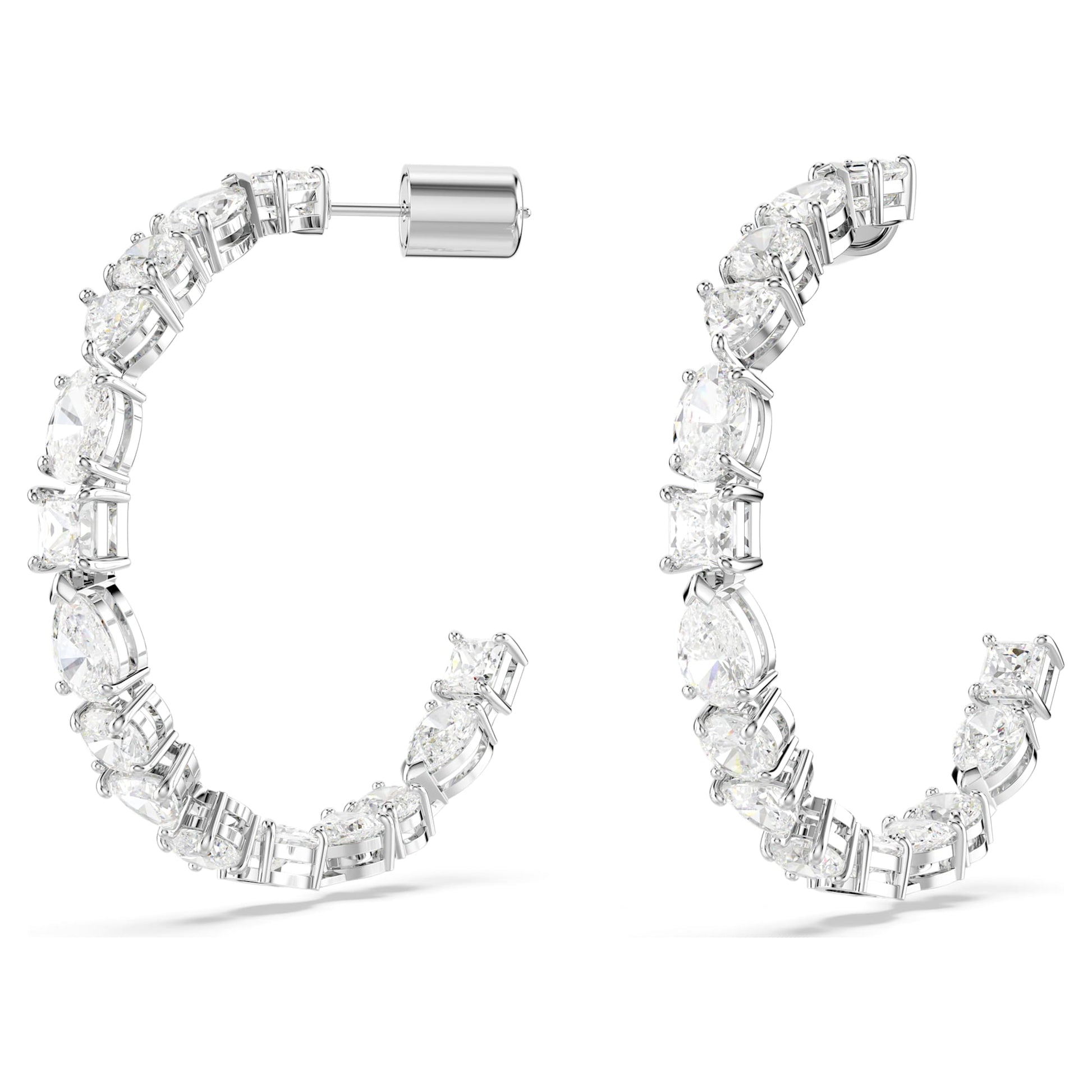 Swarovski Jewelry Mesmera hoop earrings  Mixed cuts, White, Rhodium plated 5672834