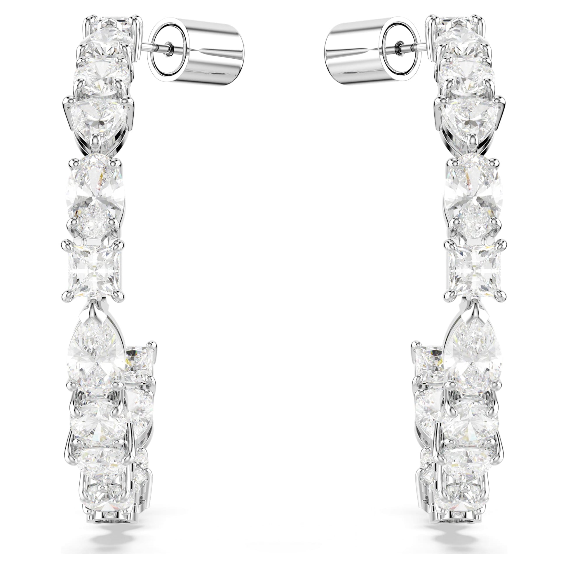 Swarovski Jewelry Mesmera hoop earrings  Mixed cuts, White, Rhodium plated 5672834