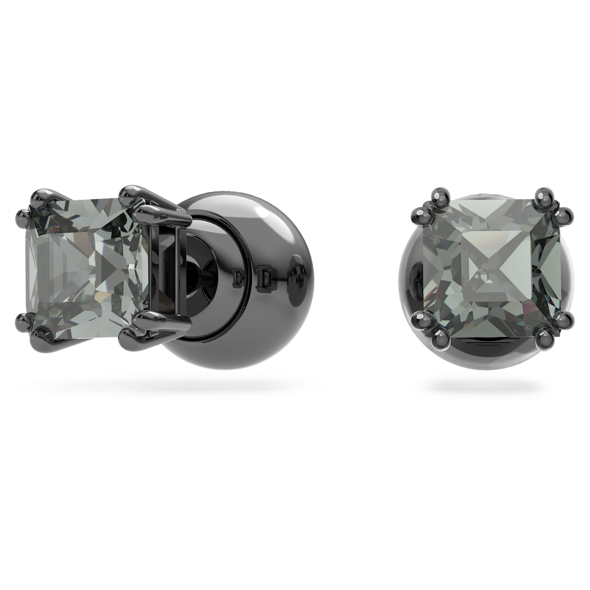 Swarovski Jewelry Millenia stud earrings  Square cut, Black, Ruthenium plated 5642511