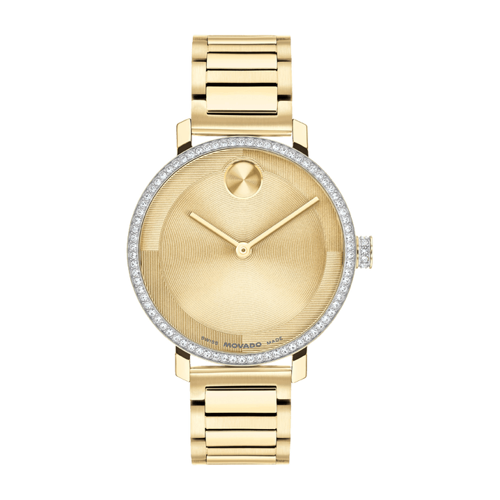Movado Bold Evolution 2.0 3601225, centered front view with complete bracelet