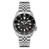 Seiko 5 Sports SKX Sports Style GMT Series SSK001, complete watch on square white canvas