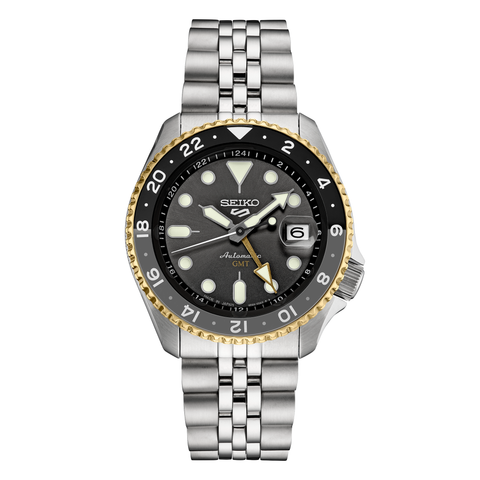 Seiko 5 Sports SSK021, complete watch on square white canvas