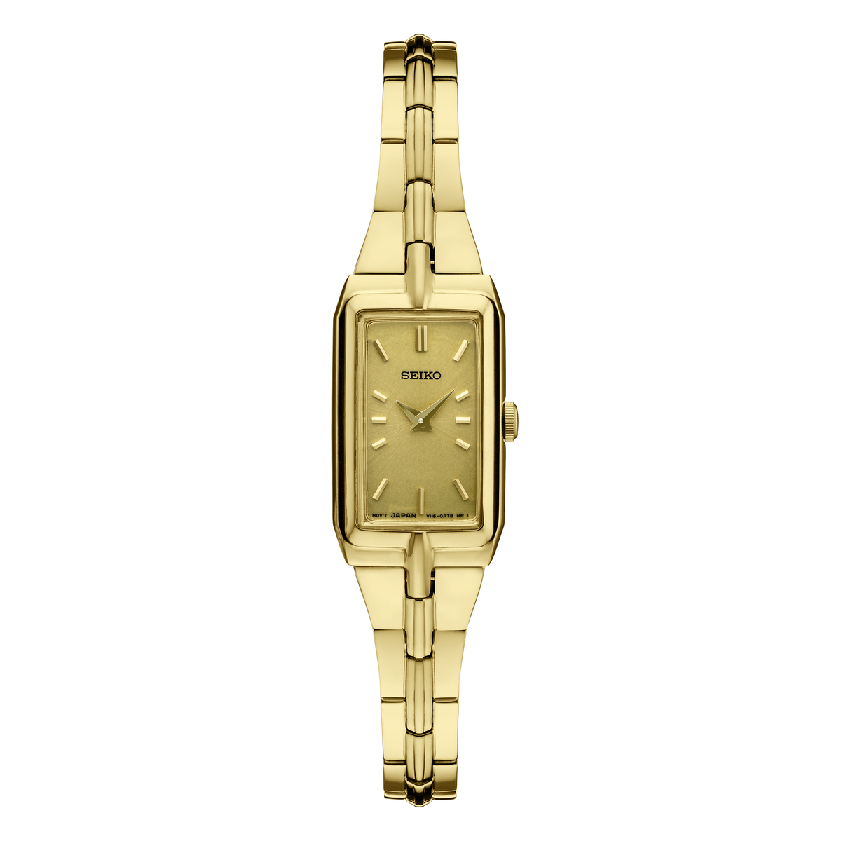 Seiko Essentials Collection SWR048, complete watch on square white canvas