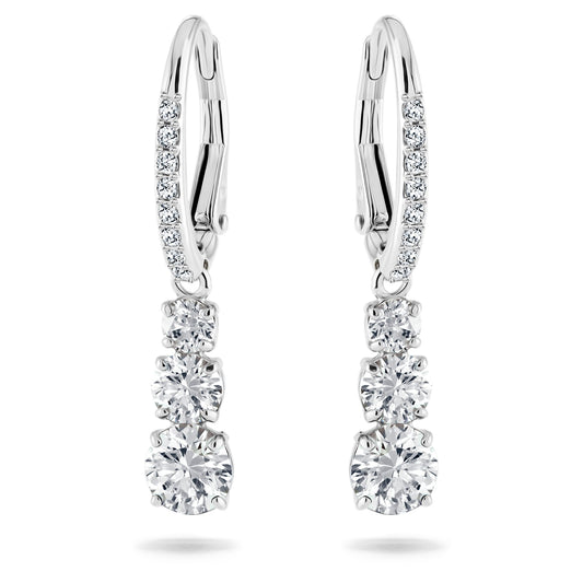 Swarovski Jewelry Stilla Attract hoop earrings Round cut, White, Rhodium plated 5416155