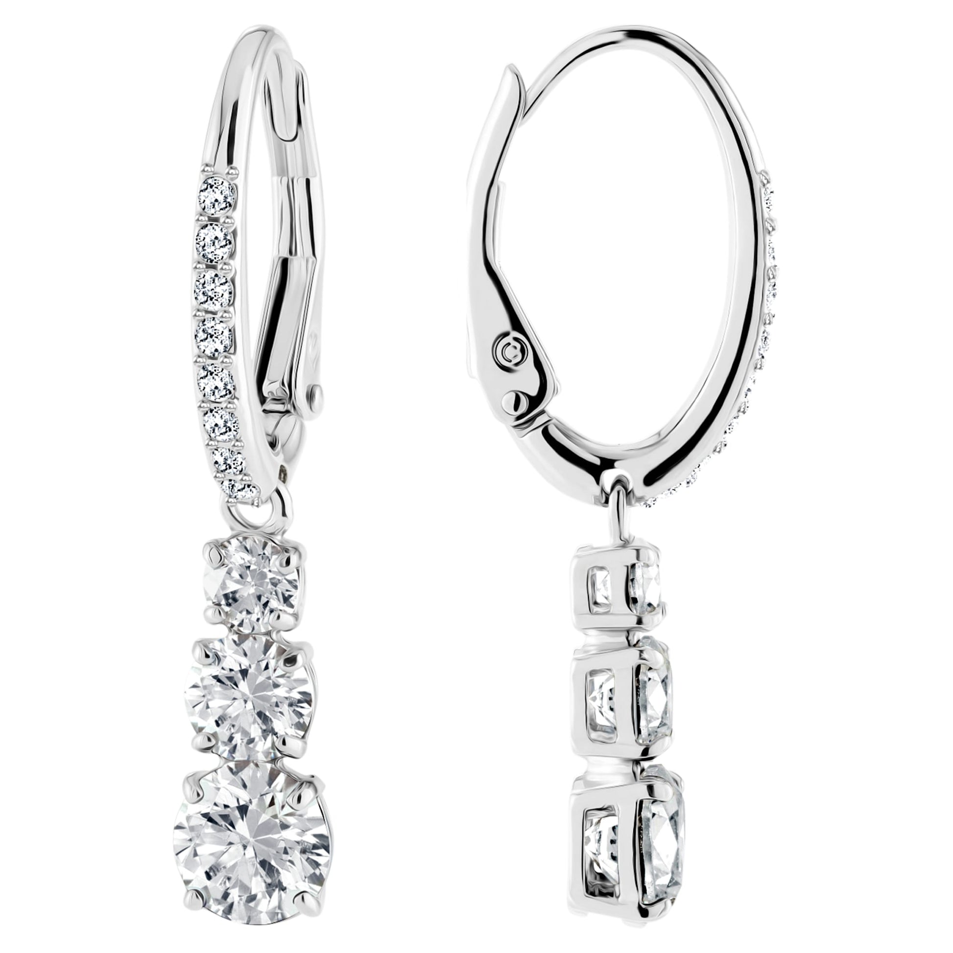 Swarovski Jewelry Stilla Attract hoop earrings Round cut, White, Rhodium plated 5416155