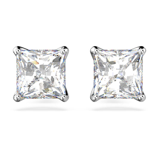 Swarovski Jewelry Stilla Attract stud earrings Square cut, White, Rhodium plated 5430365