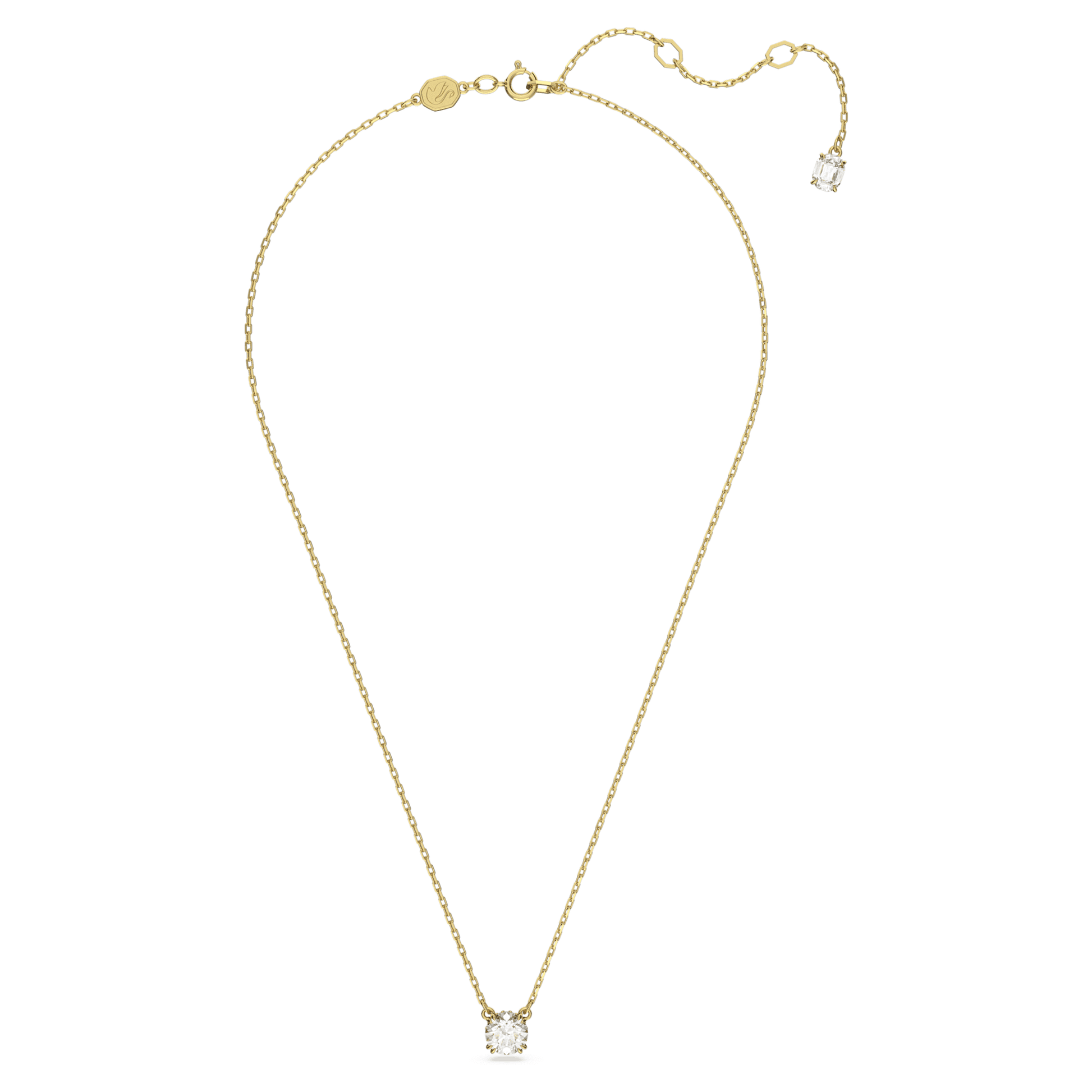 Swarovski Jewelry Stilla pendant Round cut, White, Gold-tone plated 5636703