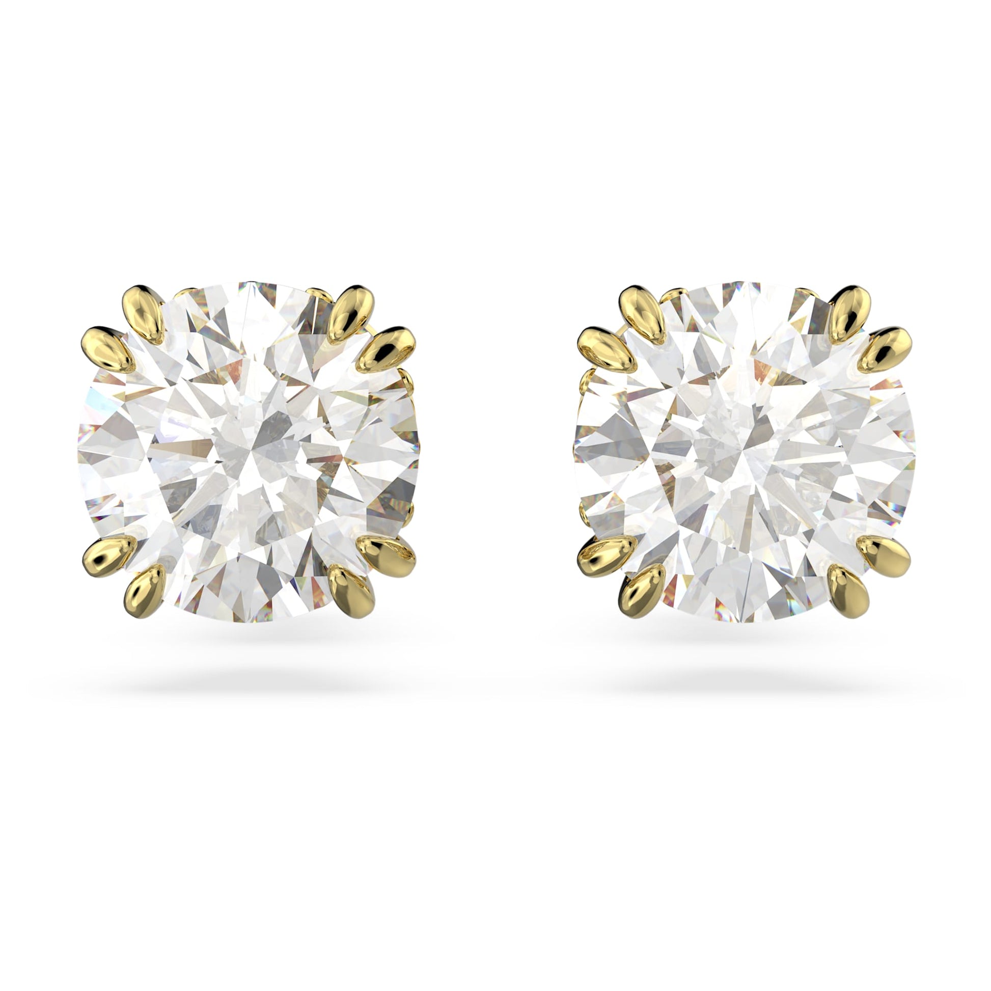 Swarovski Jewelry Stilla stud earrings Round cut, White, Gold-tone plated 5642595